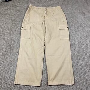 J. Crew Pants Womens 31* Field Cotton Canvas Baggy Wide Leg Cargo Preppy